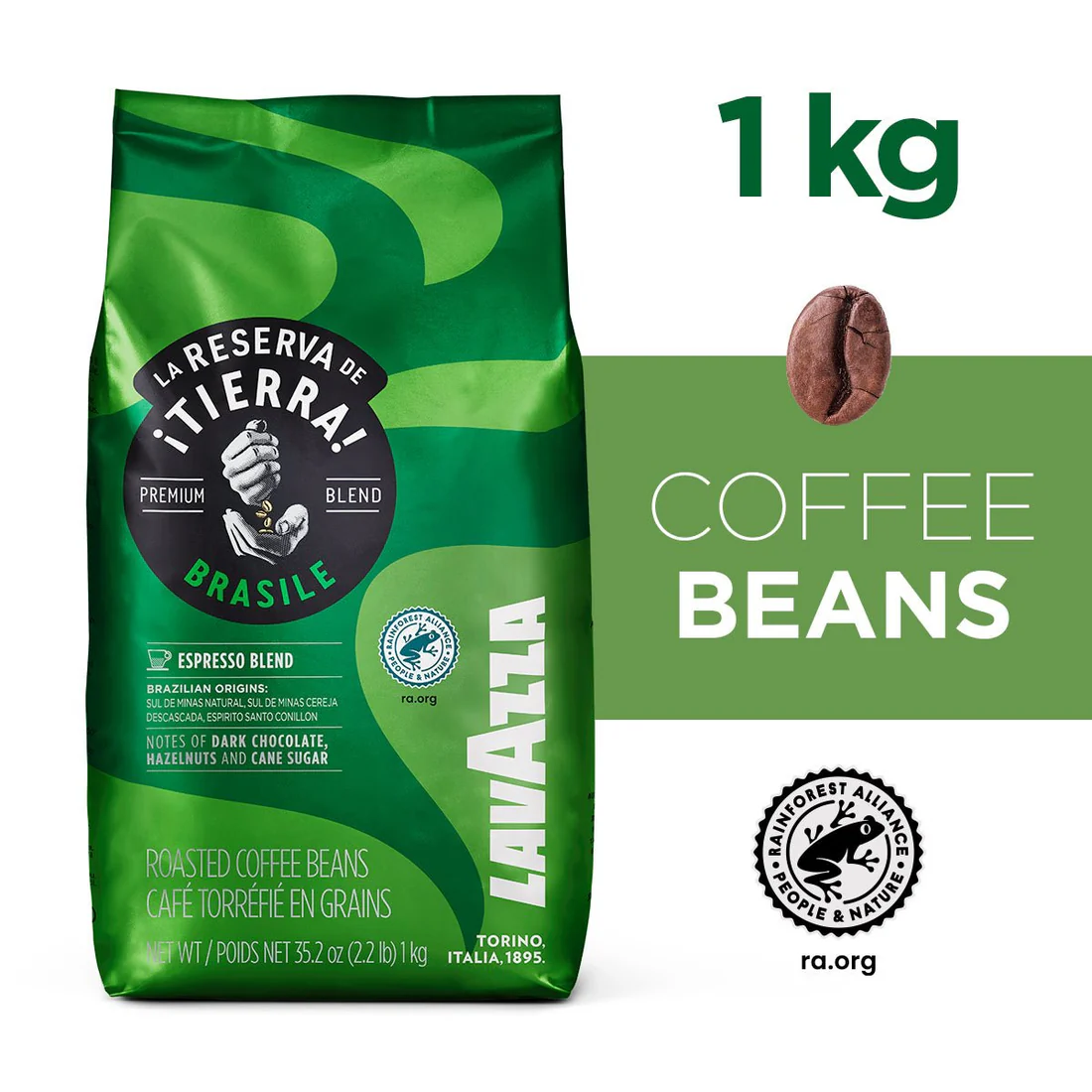 Lavazza Tierra Brasile Premium Blend Coffee Beans 1kg
